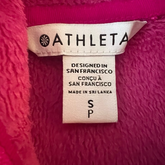 Athleta pull over hoodie previously loved size small color fushia - Picture 6 of 8